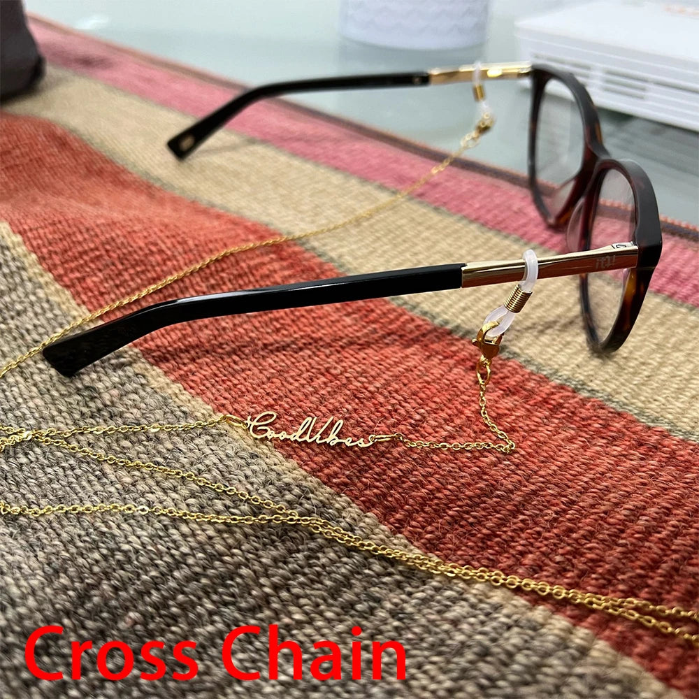 Mini-World 2022 New Sunglasses Masking Chains for Women Personalised Stainless Steel Jewelry Custom Name Glasses Chain Lanyard