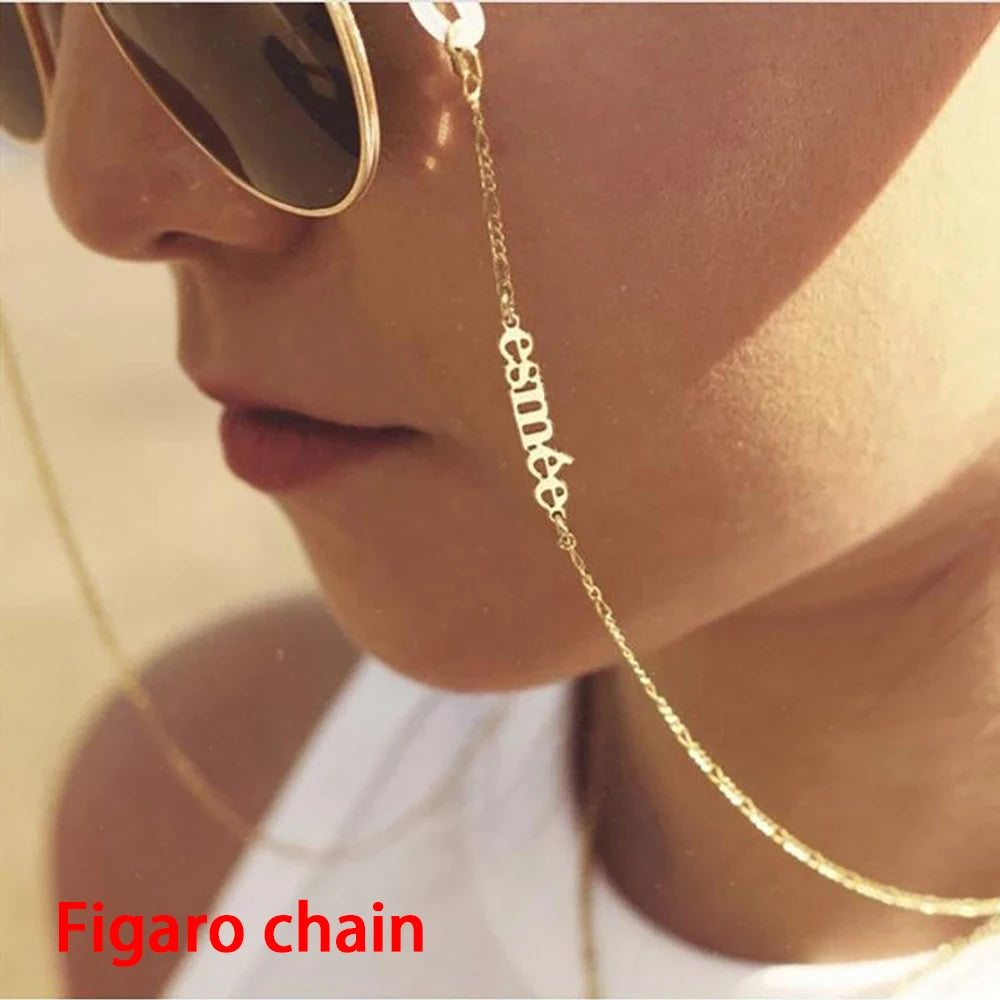 Mini-World 2022 New Sunglasses Masking Chains for Women Personalised Stainless Steel Jewelry Custom Name Glasses Chain Lanyard