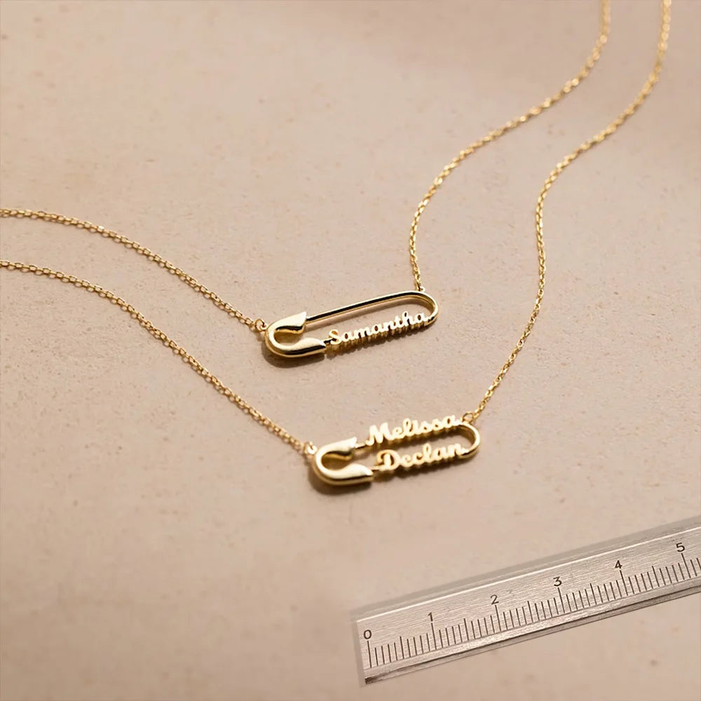 Custom Name Paper Clip Pendant Necklace for Women Personalized Gold Chains Choker Stainless Steel Jewelry Gift Collar Para Mujer